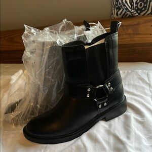 Women's Moto Black Ankle Boots NWT size 8.5